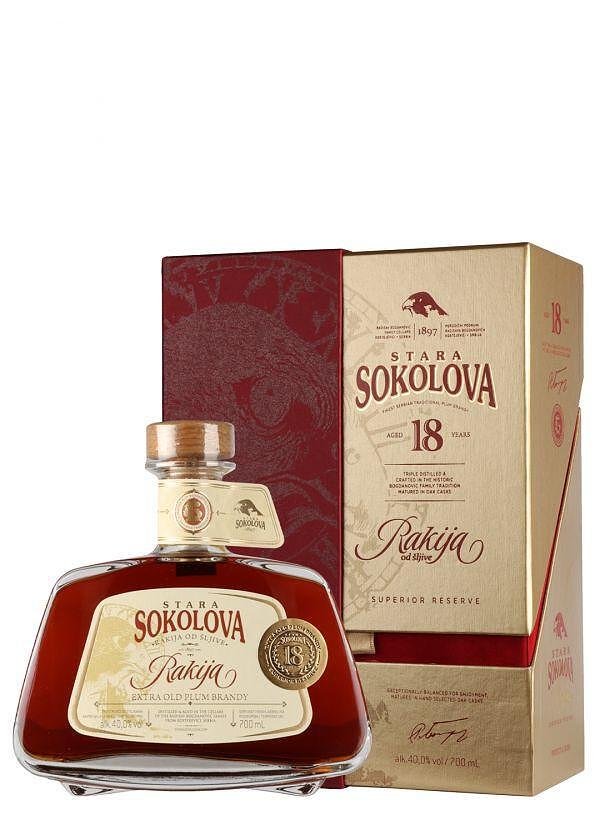 Rakija sljiva 18y Lux 40% alc 0,7l Stara Sokolova K